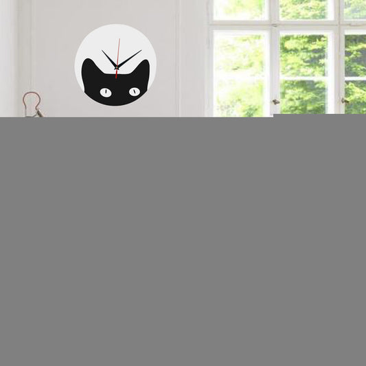 Acrylic Cat Wall Clock - Decorative Quartz Design
