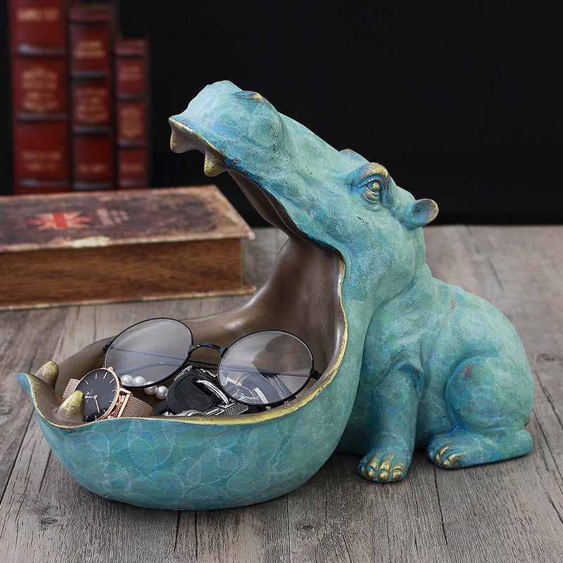 Creative European Style Hippo Decorative Figurine
