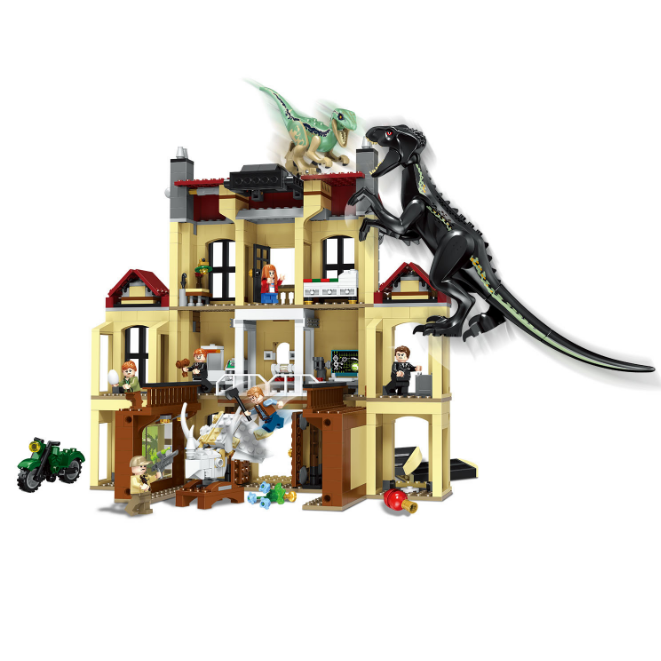 Juego de construcción de bloques de dinosaurios para niños