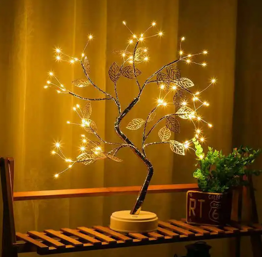 Gold Leaf Tree Lamp – Warm Ambient Night Light for Home Decor & Bedroom