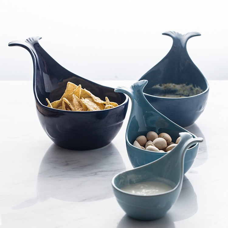 Jingdezhen Ceramic Irregular Bowl Set with Handles