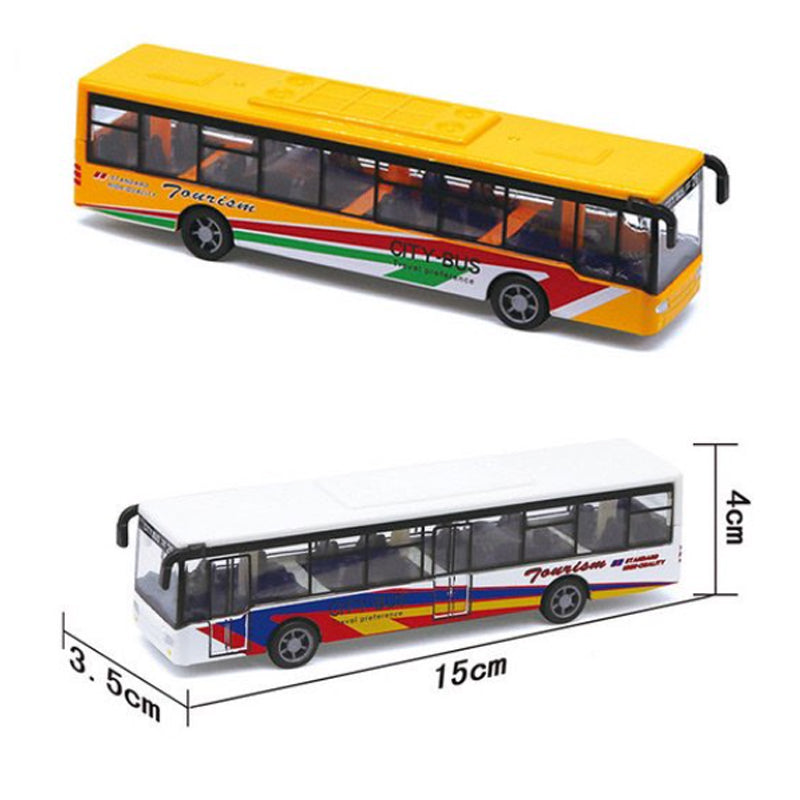 Juguete de coche con modelo de autobús escolar de mini aleación para niños