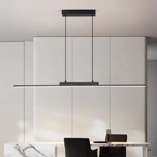 Modern Linear Pendant Light – Long Chandelier for Dining Room & Kitchen
