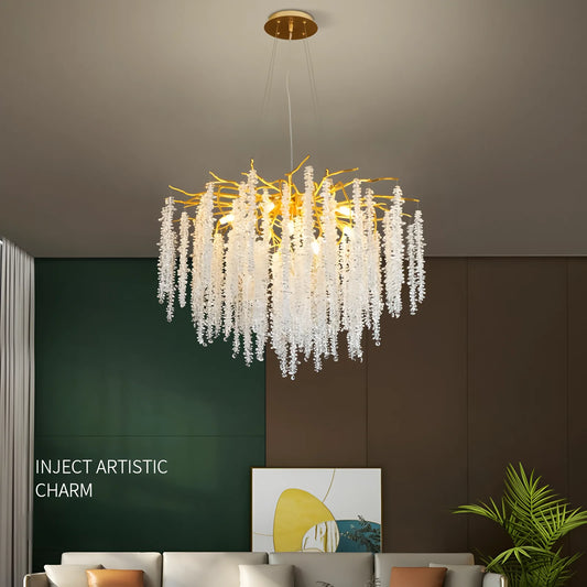 Gold Crystal Ring Chandelier