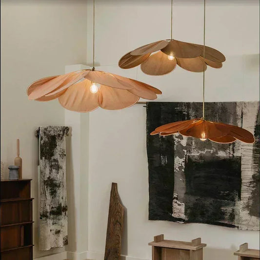 Colorful Petal Pendant Light – Fabric Flower Chandelier for Living Room & Bedroom