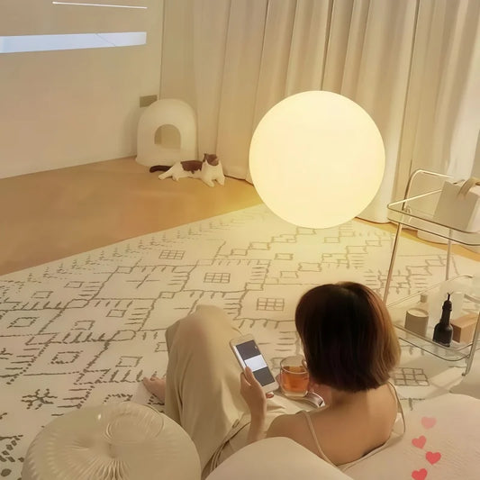 Round ball floor lamp intelligent LED three-color remote control dimming living room bedroom bedside atmosphere decoration light