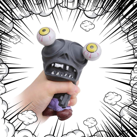 Squeeze Toys,Stress Relief Relieve Hand Fidget ,Toys for Kids and Adults Sensory Therapy Toys for ADHD Autism Stress Anxiety (Black-Zombie)