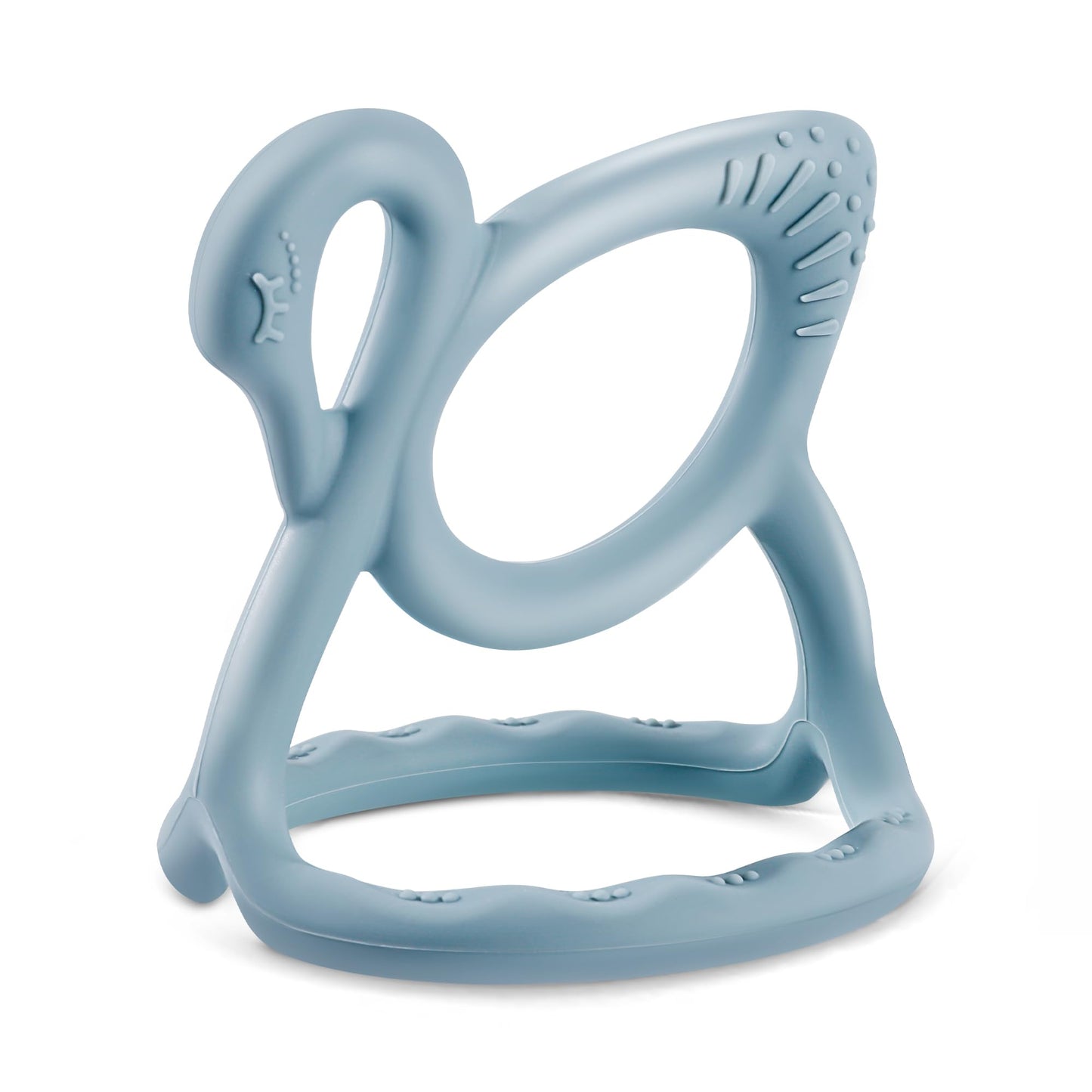 Qkie Baby Teething Toys, Juguetes de dentición de cisne, Mordedores de silicona para bebés, Mordedores de mano para bebés, Juguetes para masticar para bebés, Alivio para la dentición, Fáciles de sostener, Nunca se caen