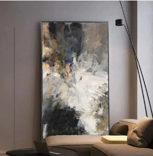 Cielo, arte de pared abstracto moderno en blanco y negro (unidad individual)