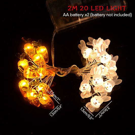 Carrot Rabbit Shaped Decorative Festival Lamp String