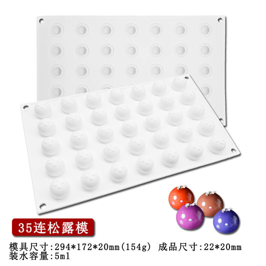 Silicone Heart and Round Mousse Chocolate Molds