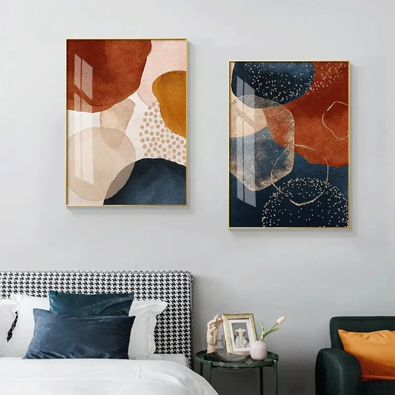 Juego de 6 Piezas de Lienzos de Arte Abstracto Geométrico de Líneas sin Marco