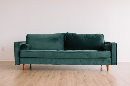 Nordic arched floor lamp in modern living room corner