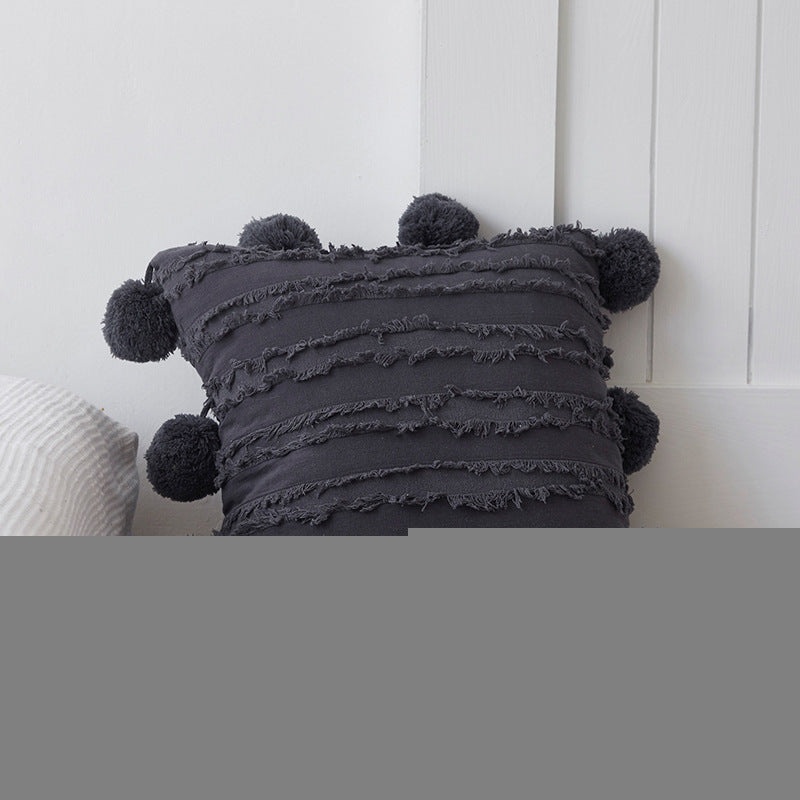 Nordic Cotton Linen Plush Decorative Throw Pillow
