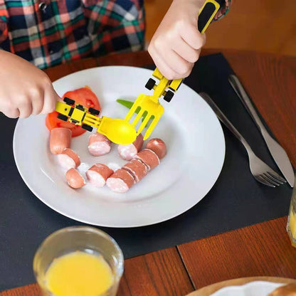 Kids Dinnerware Set with Truck and Excavator Plates