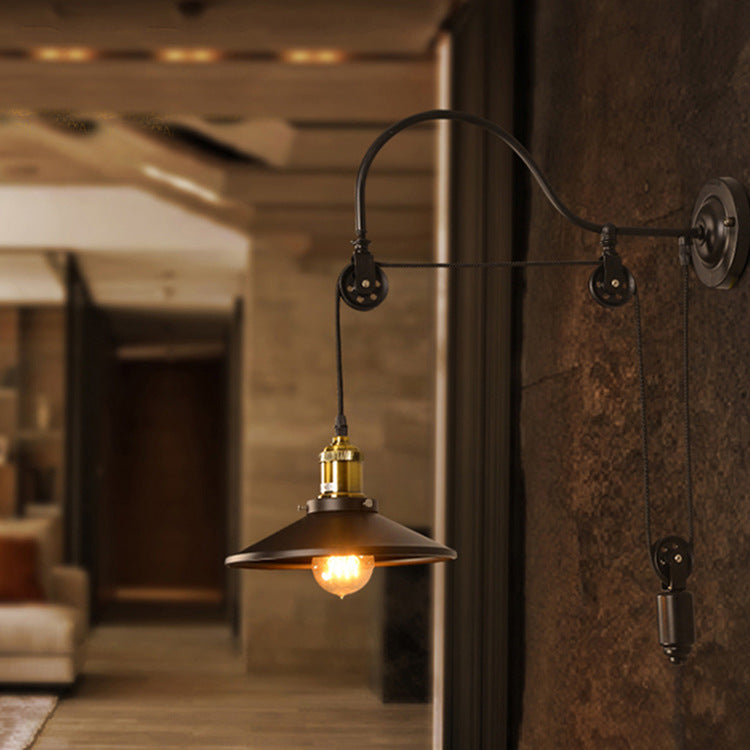 Vintage Industrial Wall Lamp for Bar and Café