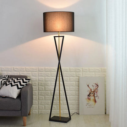 Nordic Fabric-Shade LED Floor Lamp – Cozy Standing Light