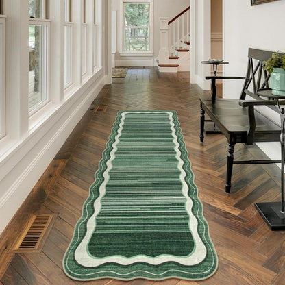 Lahome 2x6 Green Washable Hallway Runner RugKitchen Runner Rugs Non Skid WashableModern Abstract Soft Indoor Entryway Carpet Runner for Bathroom Laundry Room Bedside(Green2x6)
