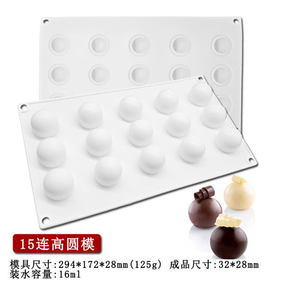 Silicone Heart and Round Mousse Chocolate Molds