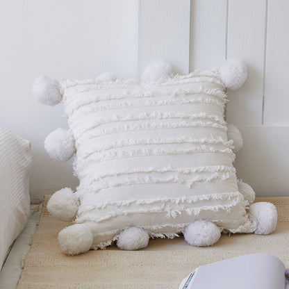 Nordic Cotton Linen Plush Decorative Throw Pillow