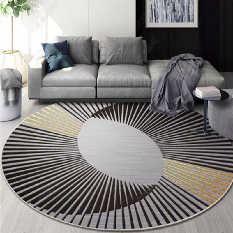 Nordic Style Round Living Room Carpet, Water-Resistant