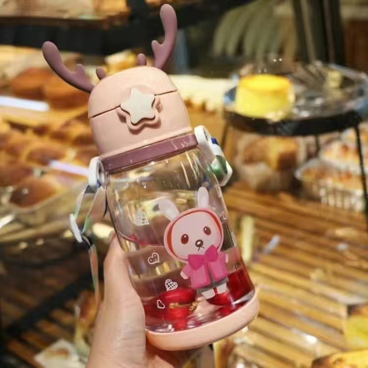 Cute Plastic Straw Sports Cup