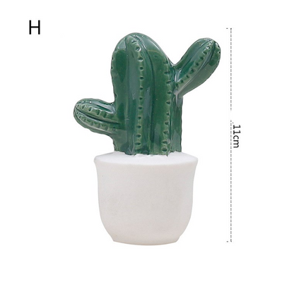 Ceramic Cactus Decorative Piece and Faux Plant