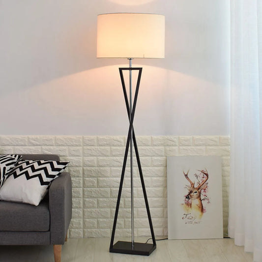 Nordic Fabric-Shade LED Floor Lamp – Cozy Standing Light