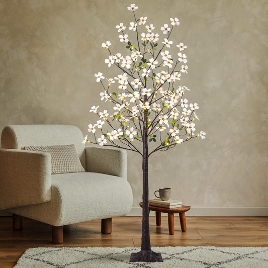Floral Brilliance 6FT Lighted Dogwood Tree with Berries
