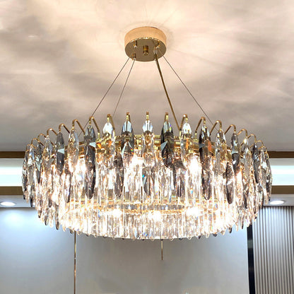 Luxury Crystal LED Chandelier – Modern Living Room Fixture