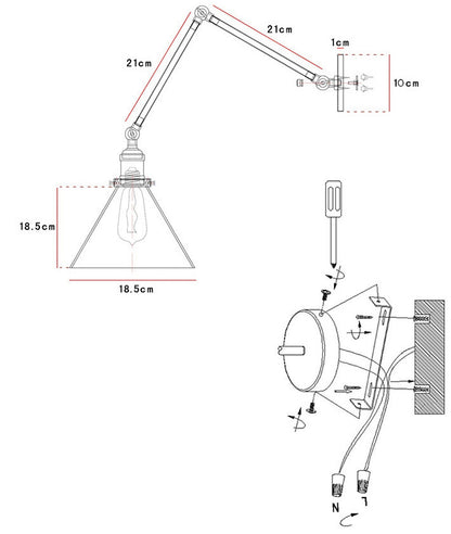 RetroFlex E27 Industrial Wall Lamp