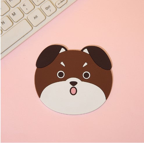 Cute Cat Silicone Coasters with Dog Expressions