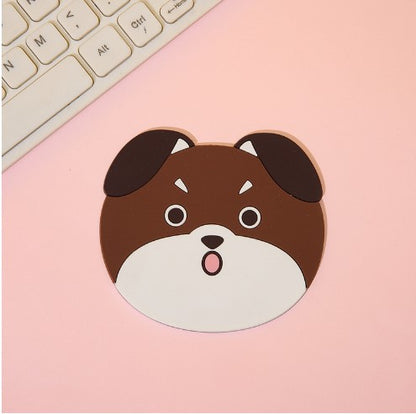 Cute Cat Silicone Coasters with Dog Expressions