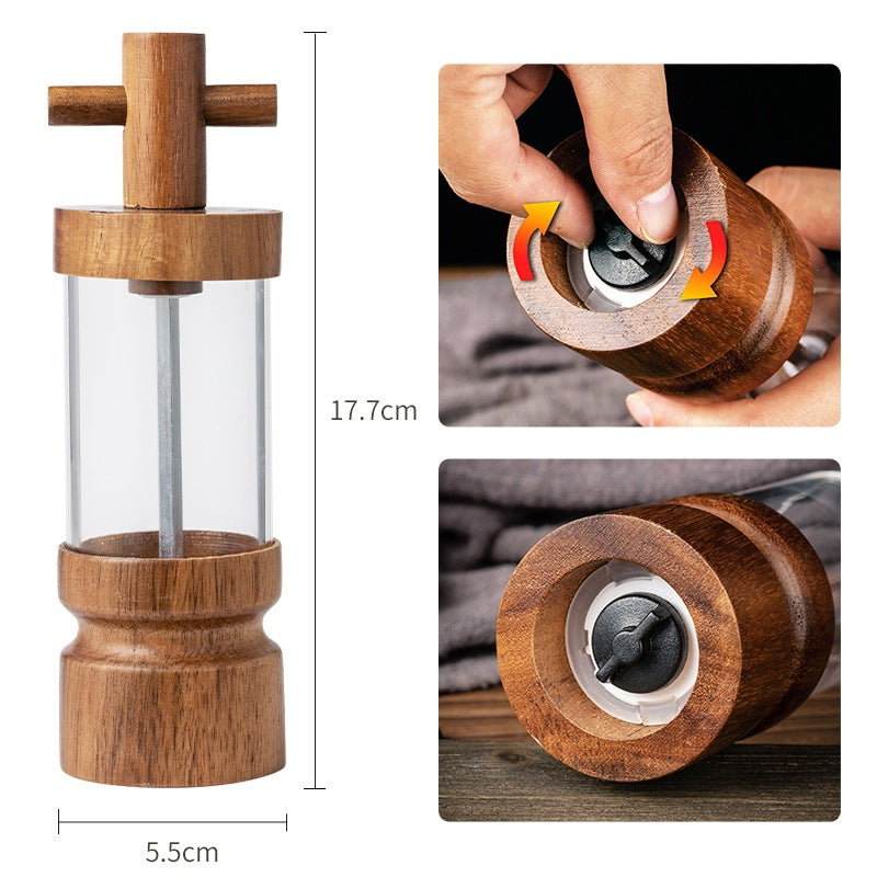 Creative Pepper Grinder with Acrylic and Acacia Wood