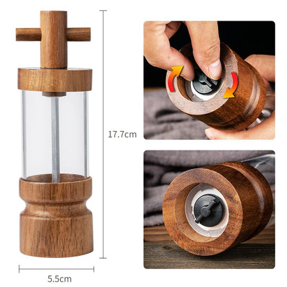 Creative Pepper Grinder with Acrylic and Acacia Wood