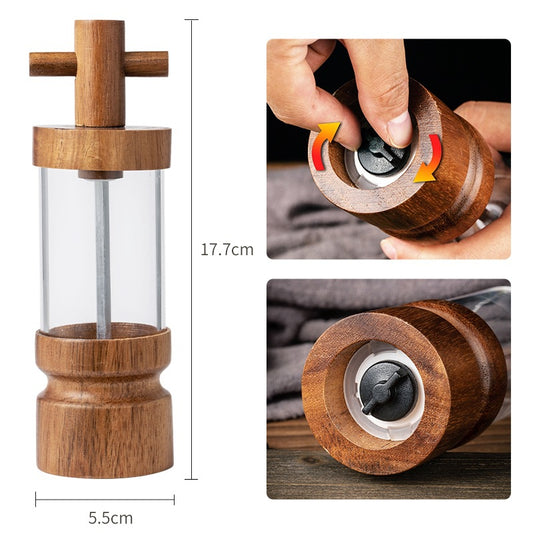 Creative Pepper Grinder with Acrylic and Acacia Wood