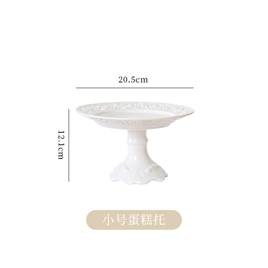 French Embossed Ceramic Plate for Breakfast & Salad