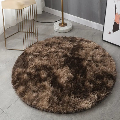 Round Plush Carpet Mat for Living Room Decor (31.5in)