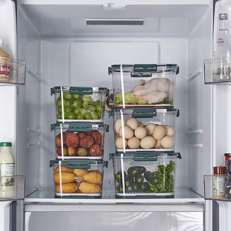 Square PET Freezer Storage Box Set for Kitchen