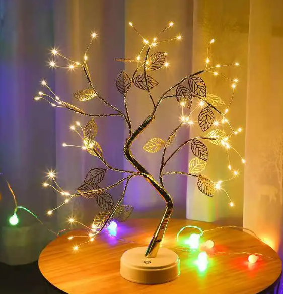 Gold Leaf Tree Lamp – Warm Ambient Night Light for Home Decor & Bedroom