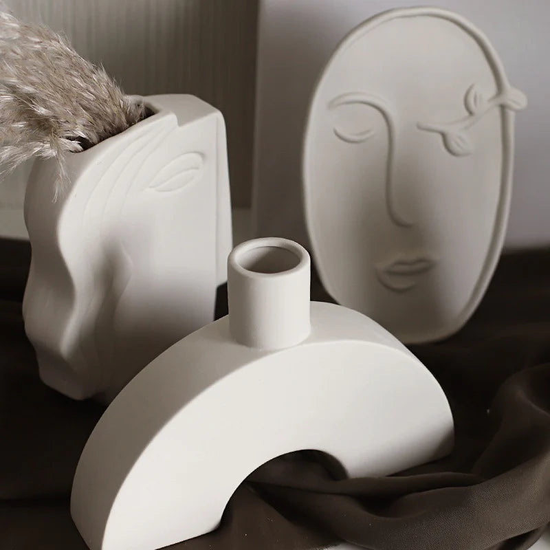 Nordic Tube Ceramic Vase Decorative Piece (One Item)