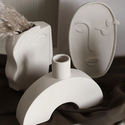 Nordic Tube Ceramic Vase Decorative Piece (One Item)