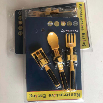 Kids Dinnerware Set with Truck and Excavator Plates