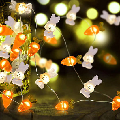 Carrot Rabbit Shaped Decorative Festival Lamp String