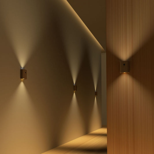 Solid Wood Grain Human Body Induction LED Wall Lamp