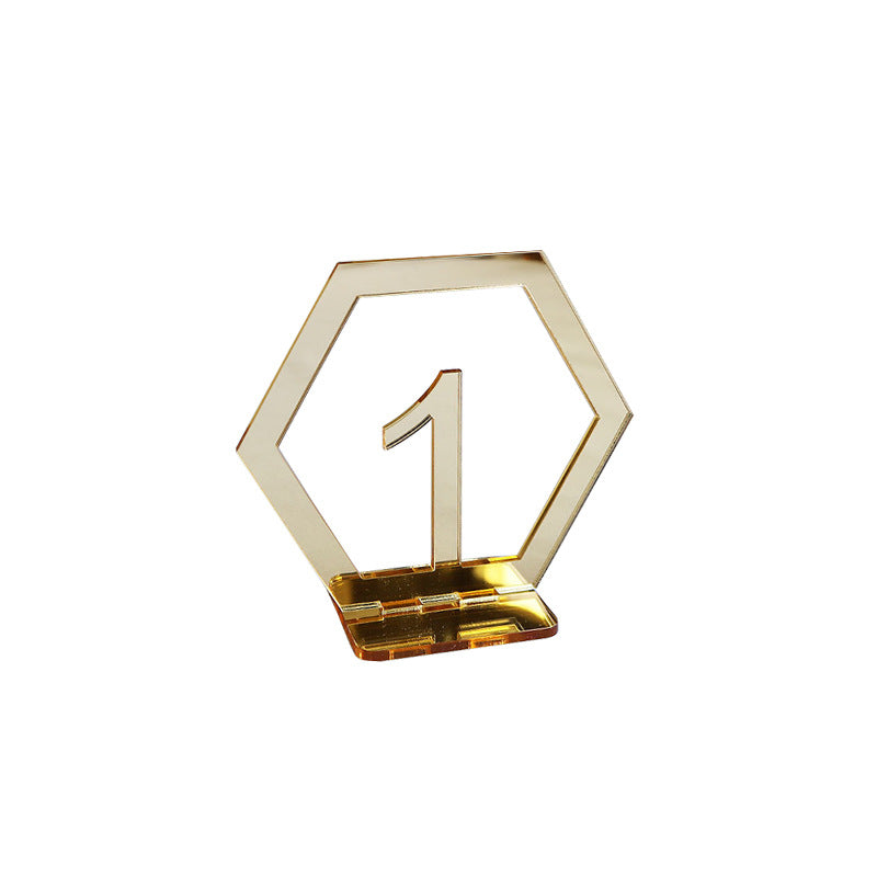 Acrylic Decorative Rose Gold Table Number Holders