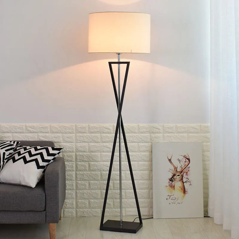 Nordic Fabric-Shade LED Floor Lamp – Cozy Standing Light