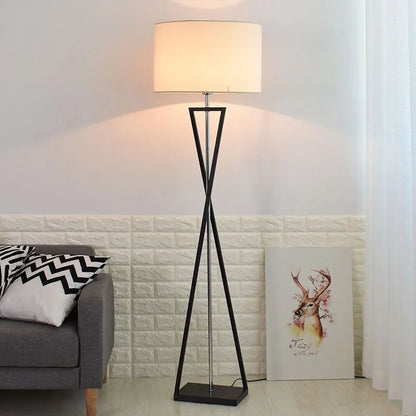 Nordic Fabric-Shade LED Floor Lamp – Cozy Standing Light