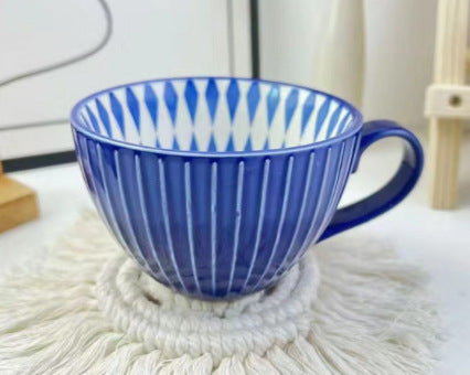 Artistic Ceramic Breakfast Mug - Large Capacity Cup