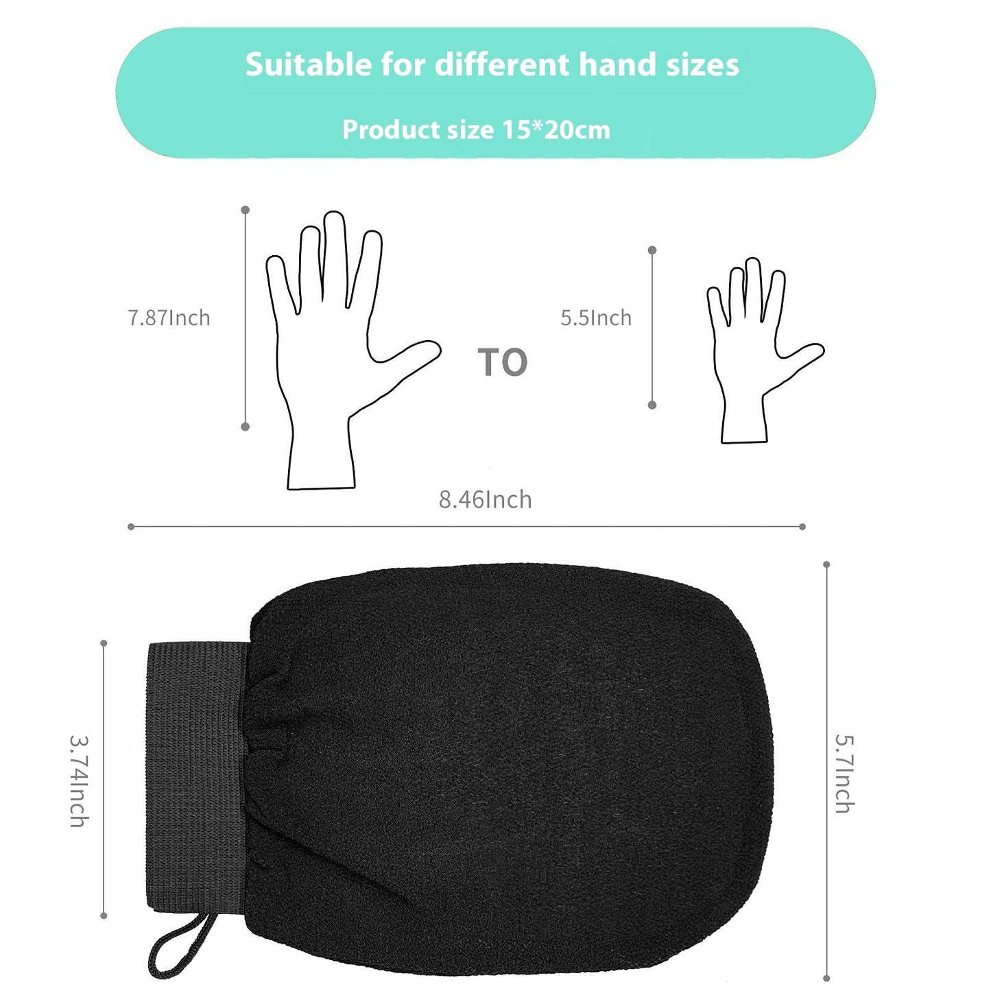 Silk Viscose Bath Gloves 150D